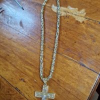 Златен Ланец с Кръст, снимка 11 - Колиета, медальони, синджири - 41679197