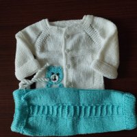 Плетен комплект за бебе, снимка 3 - Комплекти за бебе - 34628081