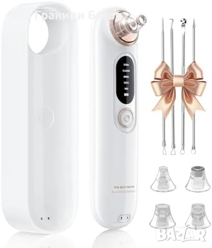 Нов уред лице Вакуум за черни точки – 5 режима, 4 накрайника, зарядна стойка, снимка 1