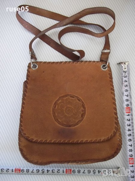 Чанта от ест.кожа дамска за през рамо от м-н "СБХ" от соца, снимка 1