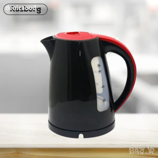 Електрическа кана Rosberg R51230A, 2200W, 1.7 литра, Черен/червен, снимка 1