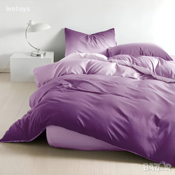 Двулицево спално бельо с ластик (размер за приста), 4 части - Модел WS17685, снимка 1