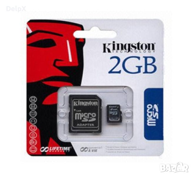 MicroSD карта памет клас 4 KINGSTON с адаптер 2GB, снимка 1