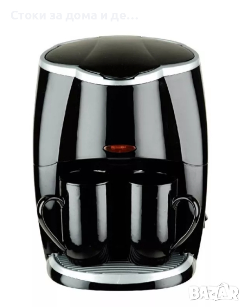 ✨Кафемашина с 2 чаши Rosberg R51170A, 450W, Разглобяем филтър, Черен , снимка 1