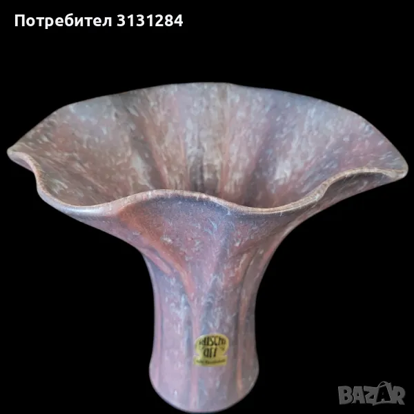  Антикварна kерамична ваза Ruscha Art ръчна изработка германия, снимка 1