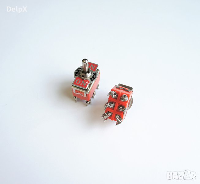Ключ с лост 6pin и 3 положения червен 250V 15A Ф12mm, снимка 1
