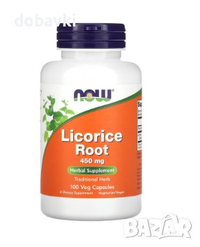 NOW Foods, Licorice Root, 225 mg, 100 Veg Capsules, снимка 1