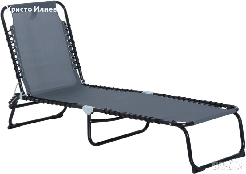 Градински шезлонг сгъваем Сгъваем Походно легло, снимка 1