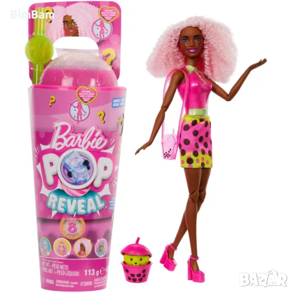 Оригинална ароматизирана кукла в чаша Barbie® Pop Reveal™ Berry Bubble Tea Series, снимка 1