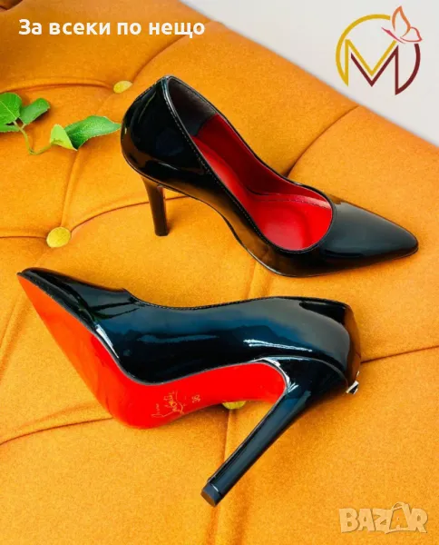 Christian Louboutin Дамски Черни Обувки На Ток Код E219, снимка 1