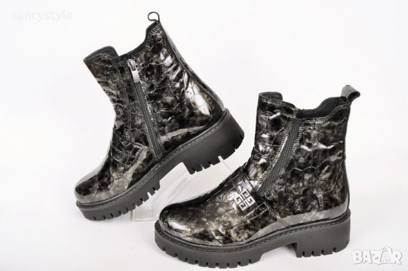 ЗИМА 25'26! Лачени дамски боти - Кроко, снимка 1