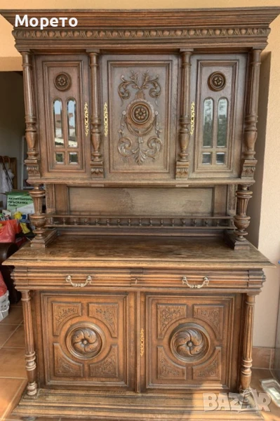 Уникално красив старинен шкаф,скрин,бюфет(Масив)-19 век, снимка 1