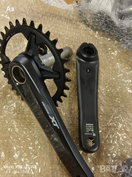 КУРБЕЛИ: SHIMANO DEORE XT FC-M8100-12-1/34,36T/175MM., снимка 1