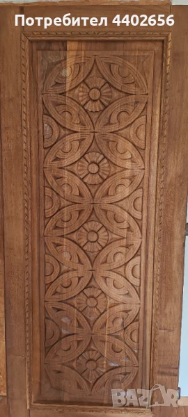 Черен петък цена врата от масив орех с ръчна дърворезба, снимка 1