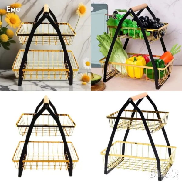 Кошница за плодове и зеленчуци 30 х 27 х 17 см, 2 етажа, снимка 1