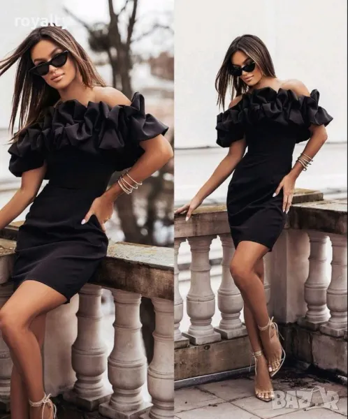 Черна елегантна дамска рокля , снимка 1