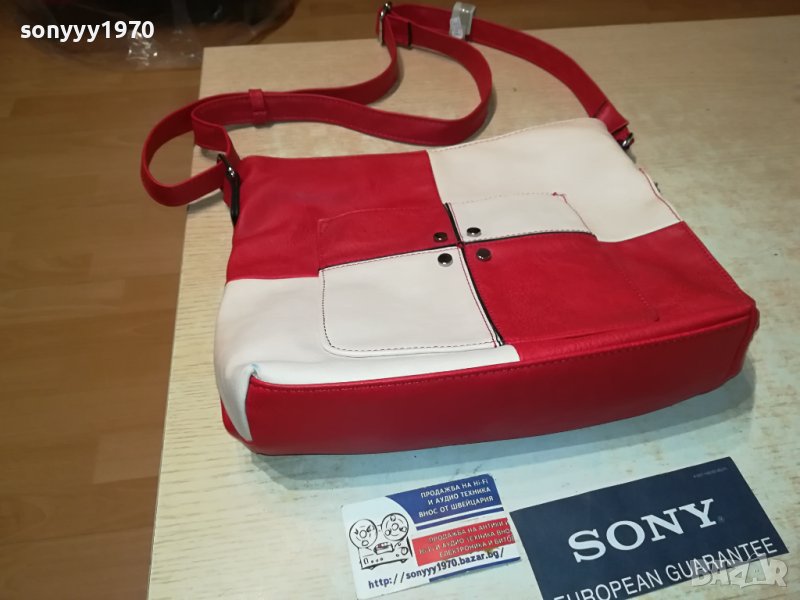 ЧАНТА ЧЕРВЕНО И БЯЛО-НОВА 0908231209, снимка 1