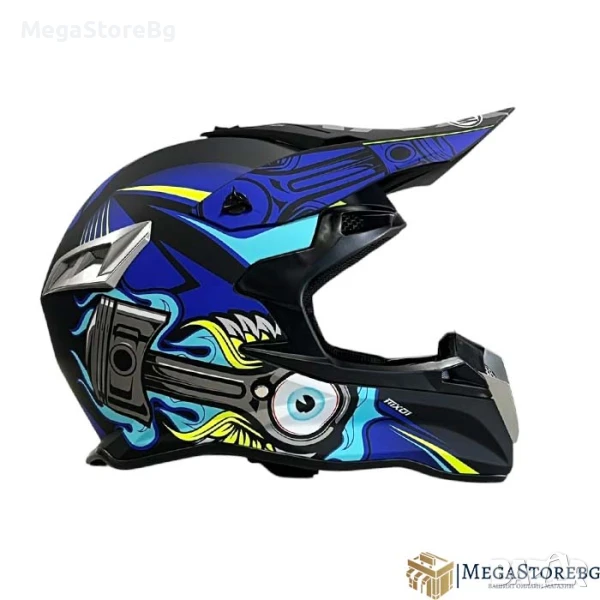 Кросова каска 188 - размер L - Matt Black/Blue, снимка 1