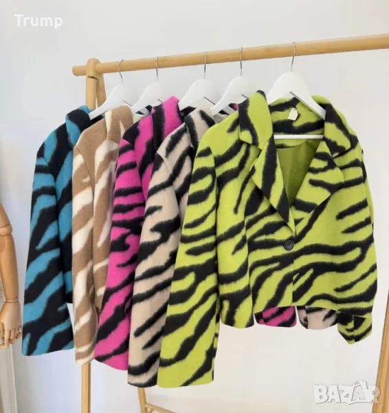 -40% скъсено палто, меко и топло, шарка зебра , снимка 1