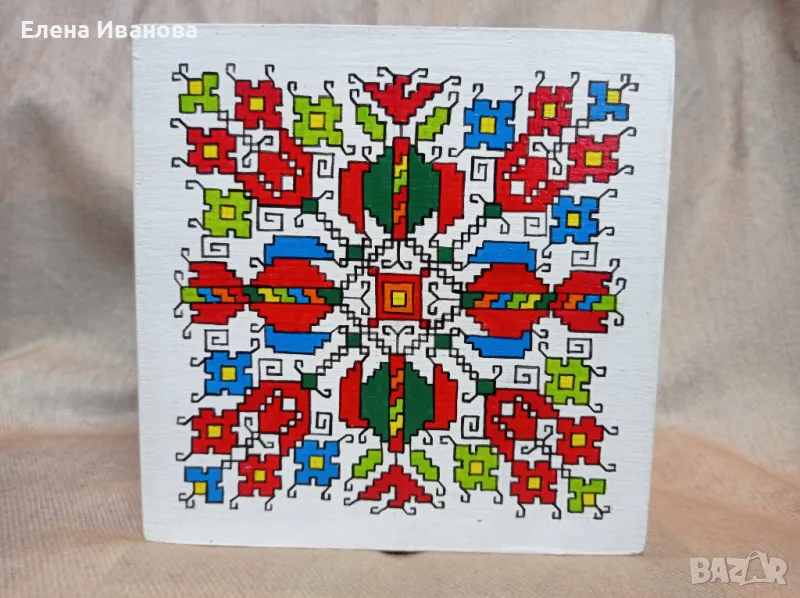 Дървена кутия със шевица, снимка 1