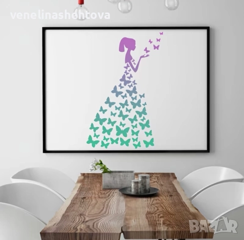 Момиче с рокля от пеперуди шаблон стенсил за декорация на торта скрапбукинг , снимка 5 - Други - 52701982