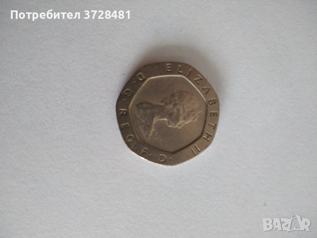 Британска Монета 20 pence от 1982, снимка 1 - Нумизматика и бонистика - 42175331