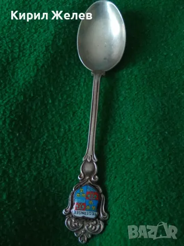 TEGERNSEE СТАРА НЕМСКА КОЛЕКЦИОНЕРСКА ЕМАЙЛИРАНА СРЕБЪРНА ЛЪЖИЧКА За КАФЕ СРЕБРО 800 REU ПРОБА 42997, снимка 17 - Колекции - 44376464