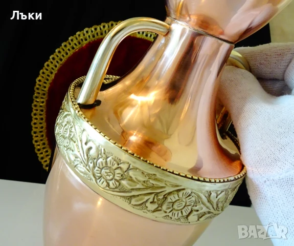 Приказна медна кана,медна ваза шедьовър,бронзов обков. , снимка 5 - Антикварни и старинни предмети - 50703599