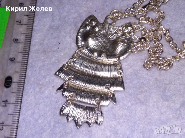 КРАСИВО ПОСРЕБРЕНО КРИСТАЛНО УКРАСЕНО ВИНТИДЖ АРТ БУХАЛЧЕ - КОЛИЕ ПЕНДАНТ 37363, снимка 9 - Колиета, медальони, синджири - 41682654