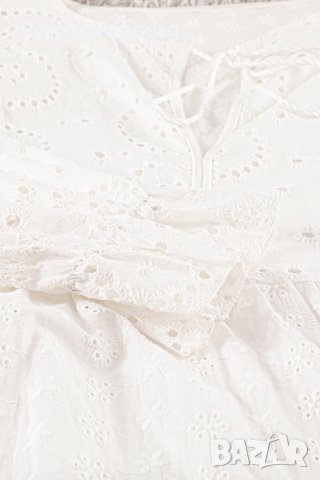 Дамска памучна блуза с дълъг ръкав в бяло, снимка 8 - Блузи с дълъг ръкав и пуловери - 39881436