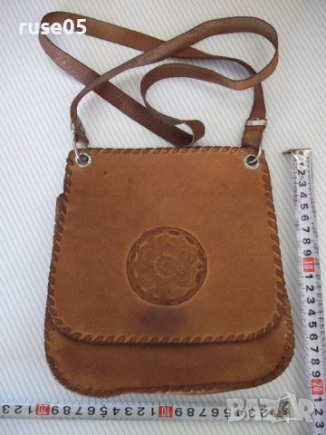 Чанта от ест.кожа дамска за през рамо от м-н "СБХ" от соца