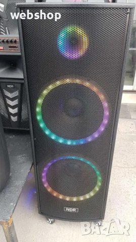 Двойна тонколона 2000W – 2 x 12″ говорители, цветни светлини NDR-1222, снимка 3 - Тонколони - 39882763