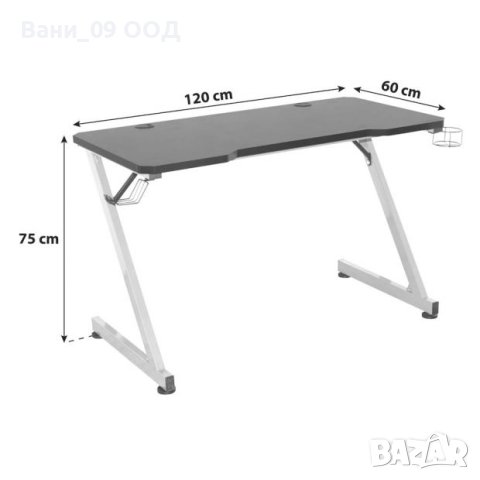 Геймърско бюро в черно и червено, снимка 5 - Бюра - 41148608