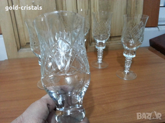 Кристални чаши, снимка 5 - Антикварни и старинни предмети - 36174952