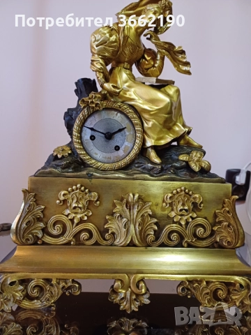 Бронзов каминен часовник, снимка 4 - Декорация за дома - 52585711