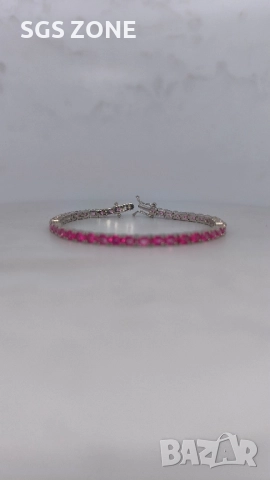 СРЕБЪРНА ГРИВНА С РОЗОВ ТОПАЗ, снимка 7 - Гривни - 52476729