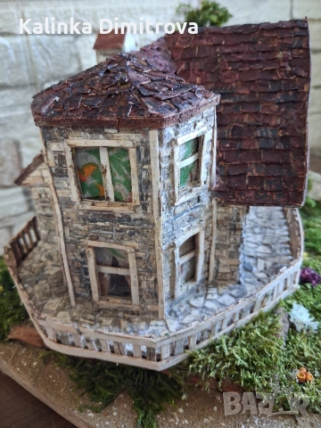 Ръчно изработен макет на къща в алпийски стил., снимка 5 - Декорация за дома - 52946106