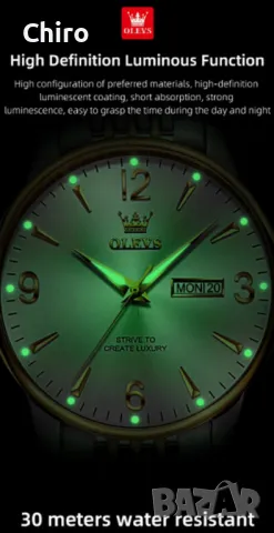 Мъжки кварцов часовник OLEVS, снимка 11 - Мъжки - 47343552