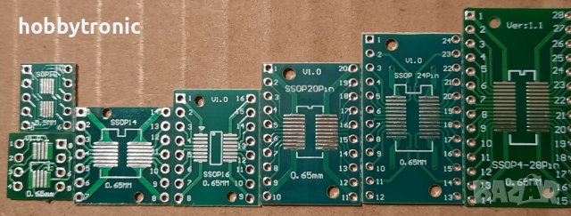 Преходни платки SOP8, SOT23-10,SOP14, SOP16, SOP20, SOP24, SOP28 към DIP, снимка 2 - Друга електроника - 35784594