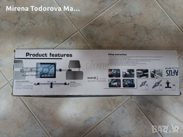 Държач за таблет за кола, снимка 2 - Селфи стикове, аксесоари - 34726913