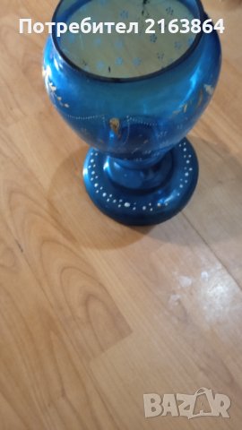 стара синя ваза за цветя, снимка 4 - Вази - 42525855