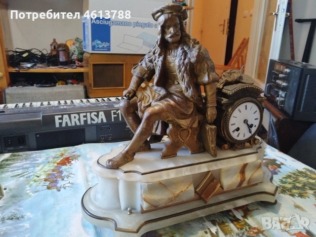 Френски каминен часовник, снимка 7 - Антикварни и старинни предмети - 52157609