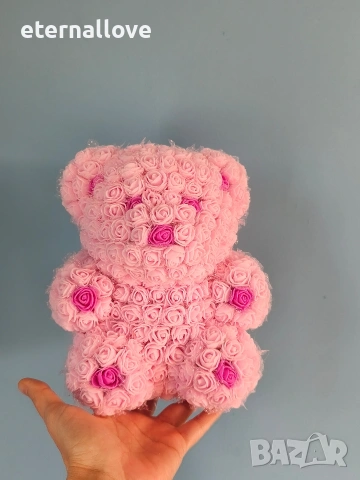 Страхотен подарък за любим човек - Мече от розички, снимка 2 - Изкуствени цветя - 53107804
