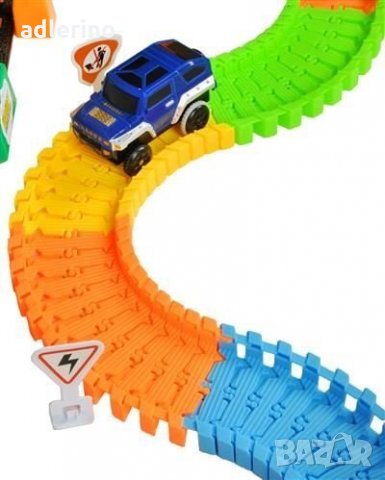 Игра Писта 2 в 1, писта за влакче и колички, детска игра Писта и Железница, батерии, снимка 6 - Коли, камиони, мотори, писти - 34162010