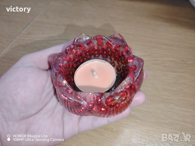 Ръчно изработен свещник от епоксидна смола | Уникален подарък и декорация