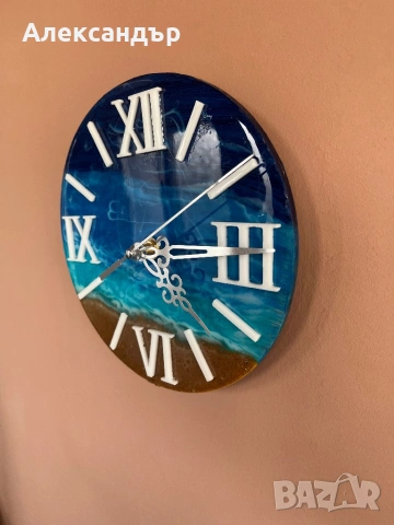 Часовник с епоксидна смола, снимка 6 - Стенни часовници - 53840362