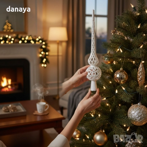 6199 Дълъг връх за елха комплект от 2 броя, снимка 3 - Декорация за дома - 52676519