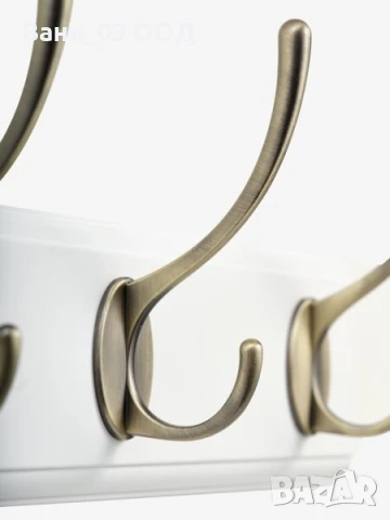 Бяла стенна закачалка от МДФ и стомана, снимка 3 - Закачалки - 51158497
