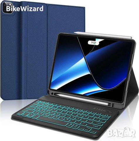 Калъф с клавиатура JADEMALL за iPad Pro 12.9 2022/2021/2020/2018 (6.5, 4-то и 3-то поколение) НОВО