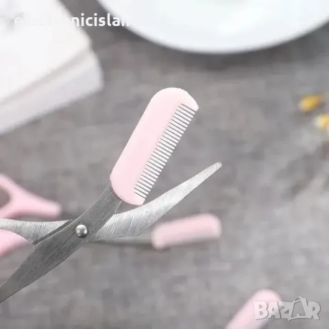 Тример за вежди Ножица с гребен Обезкосмяване по лицето Инструмент за Подстригване Оформяне аксесоар, снимка 8 - Други - 47560200